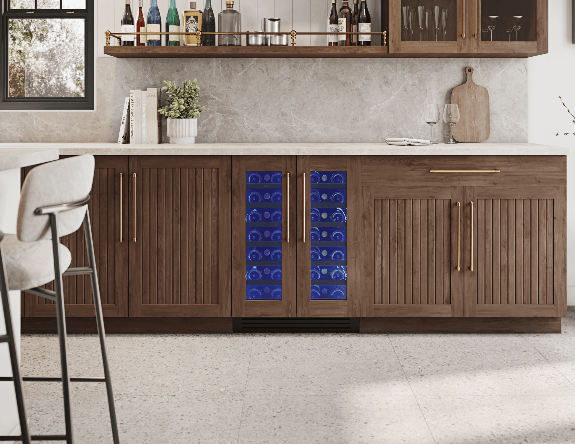 Zephyr PRW24C32CPG Presrv Wine Cooler, 24In Uc, Panel Ready, French Door