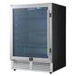 Forno FWCDR666524S Forno Frescolino 24 Inch Beverage Cooler, Stainless Steel, With Led Lighting, Triple Glass Door, 188 Can Capacity, Built-In Or Freestanding
