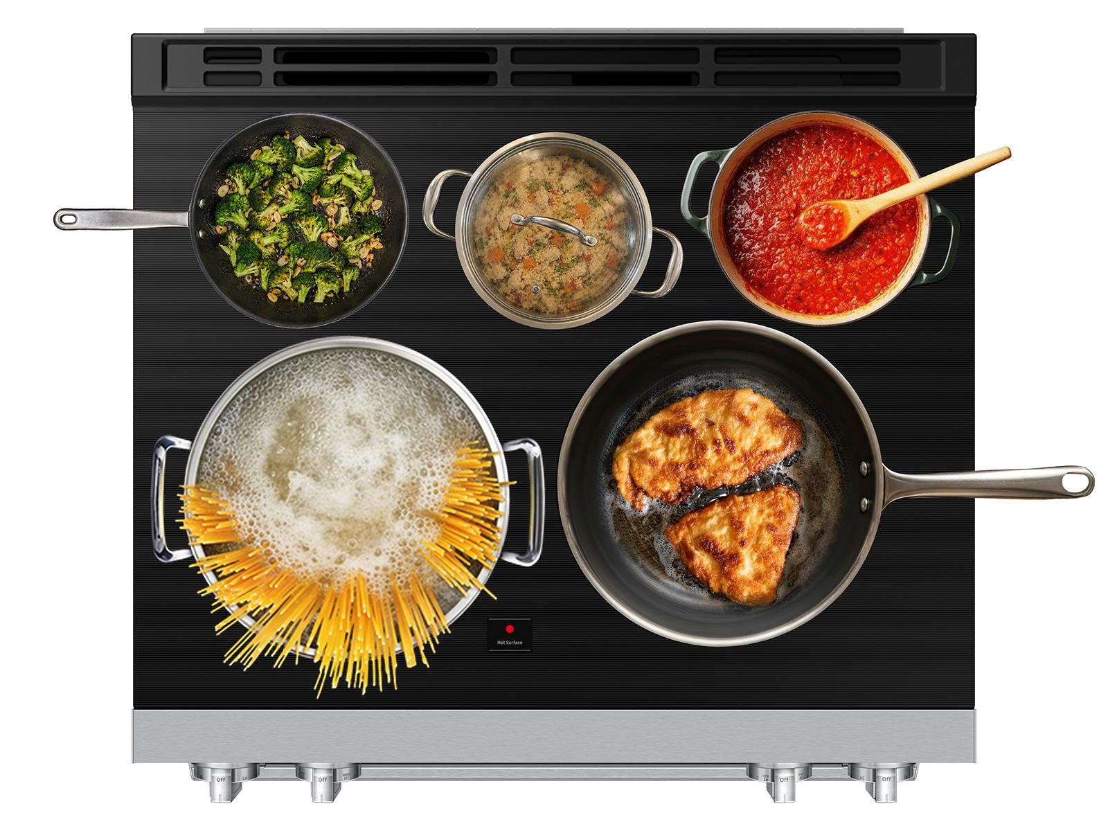 Samsung NSE90H63DRAA Bespoke Smart Slide-In Electric Range Flex Duo™ Oven Pro Style Design Dual True Convection
