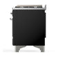 Ilve UM48FNR3BKC Ilve Um48Fnr3Bkc Majestic Iii 48 Inch Dual Fuel Range With 8 Burners And Griddle, Dual Function Burner Up To 25,000 Btu (Natural Gas, Triple Glass Door, Glossy Black, Chrome)