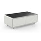 Forno FCTFR700651WHT Forno Evoluto Tavolo 51-Inch White Smart Coffee Table - Dual Refrigerator Drawers, Bluetooth 5.0 Audio, Wireless Charging & Rgb Ambient Light