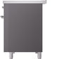 Ilve UPI486NMPMGC Nostalgie Ii 48 Inch Electric Freestanding Range In Matte Graphite With Chrome Trim