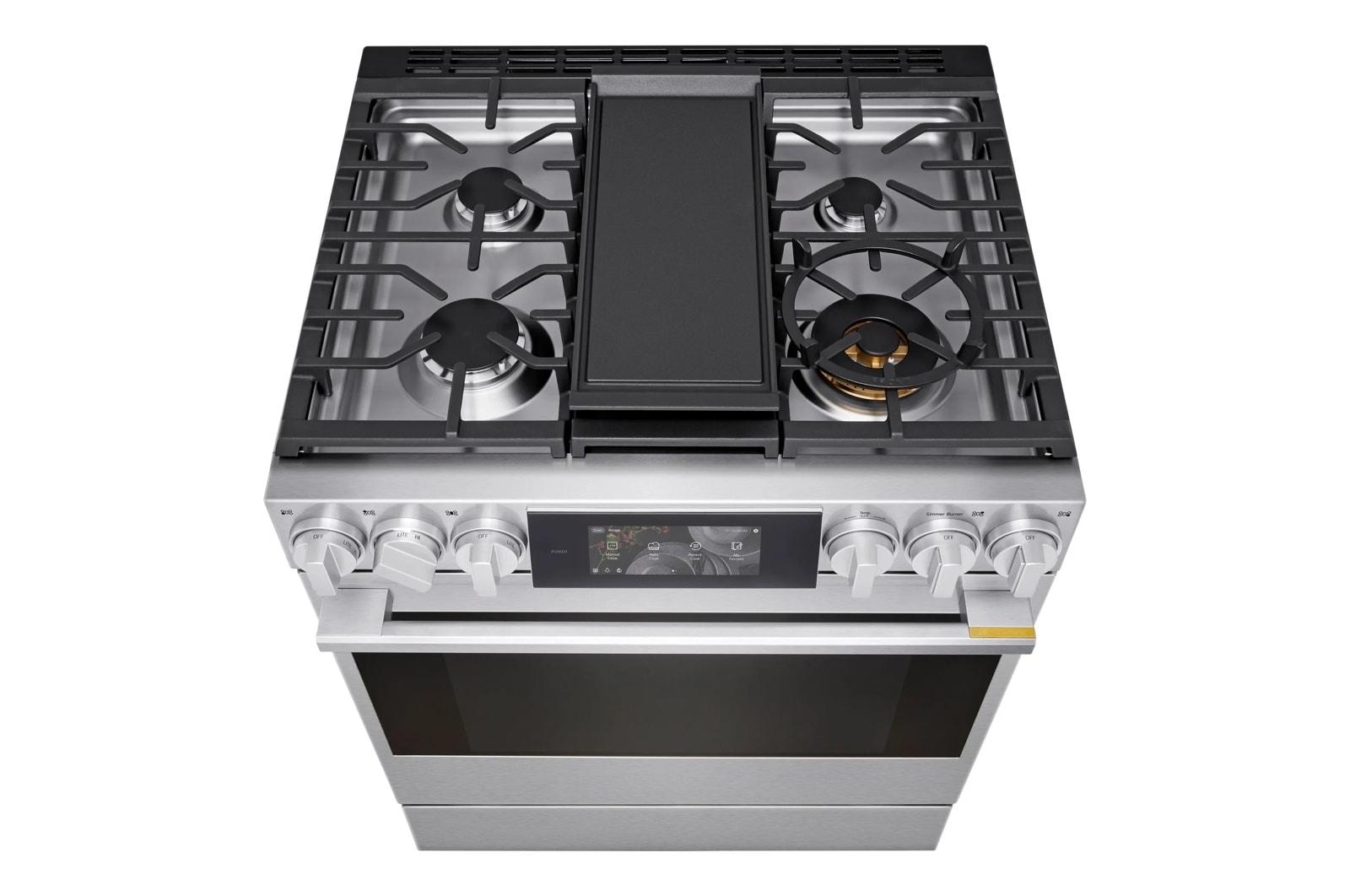 Lg LSGU6339X Lg Signature 6.3 Cu. Ft. Smart Gas Slide-In Range With Dynamic Probake Convection®, Air Fry, Air Sous Vide, Pizza Mode And Ai Gourmet Camera