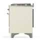 Ilve UMD40FNR3AWCLP Ilve Umd40Fnr3Awclp Majestic Iii 40 Inch Dual Fuel Range With 6 Burners And Griddle, Dual Function Burner Up To 25,000 Btu (Liquid Propane, Triple Glass Door, Antique White, Chrome)