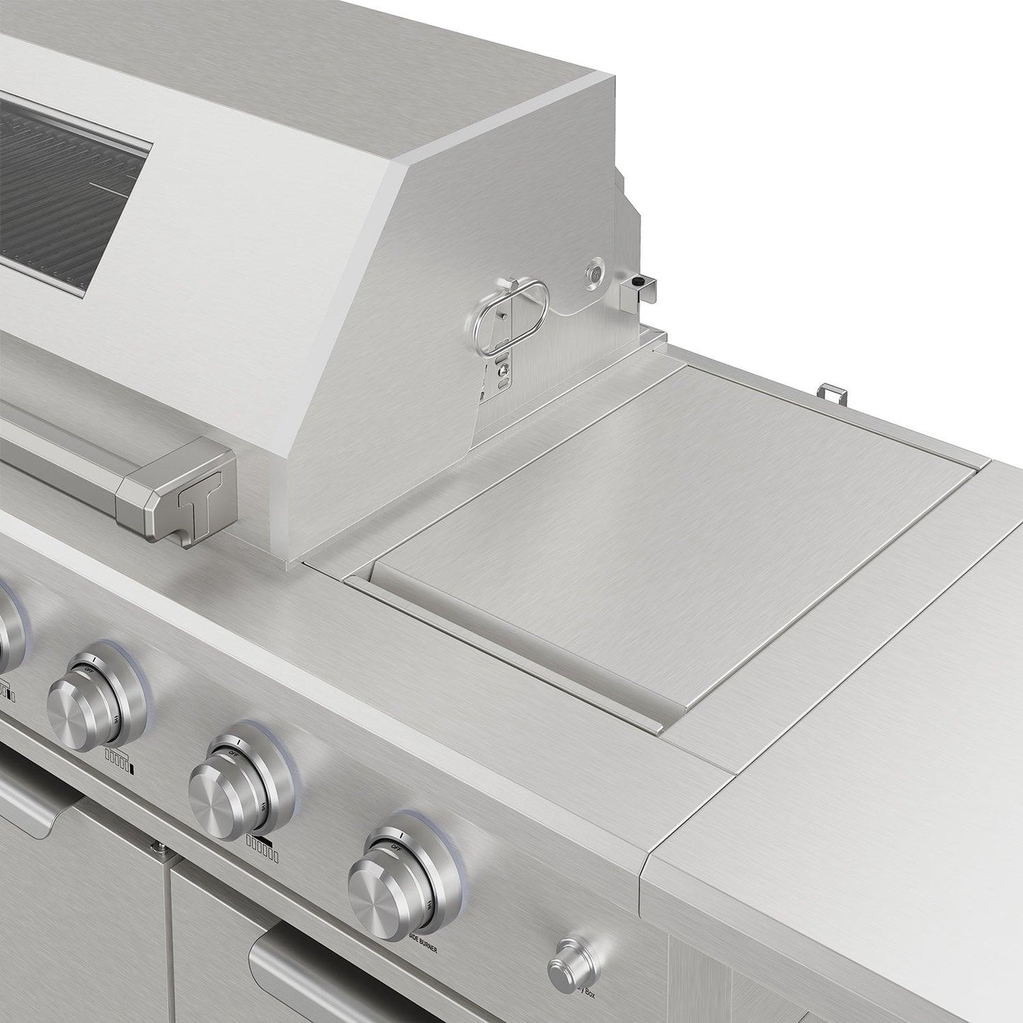 Thor Kitchen TBG573P 10 Ft. Outdoor Kitchen Island With Gas Grill & Side Burner, Sink & Drawer 77,000 Btu - Stainless Steel