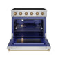 Thor Kitchen RSE36PBRZ 36 Inch Professional Electric Range In Stainless Steel/Bronze Gordon Ramsay Series