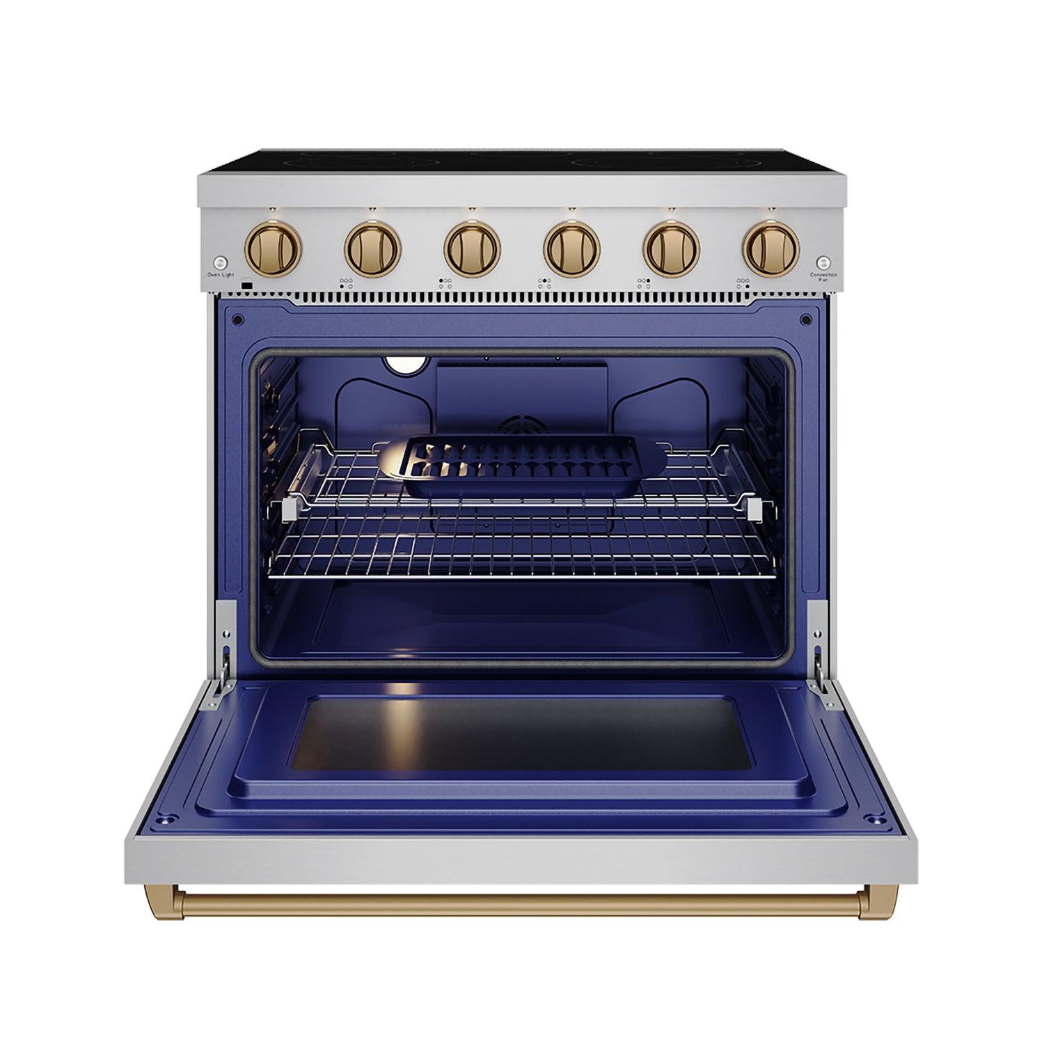 Thor Kitchen RSE36PBRZ 36 Inch Professional Electric Range In Stainless Steel/Bronze Gordon Ramsay Series