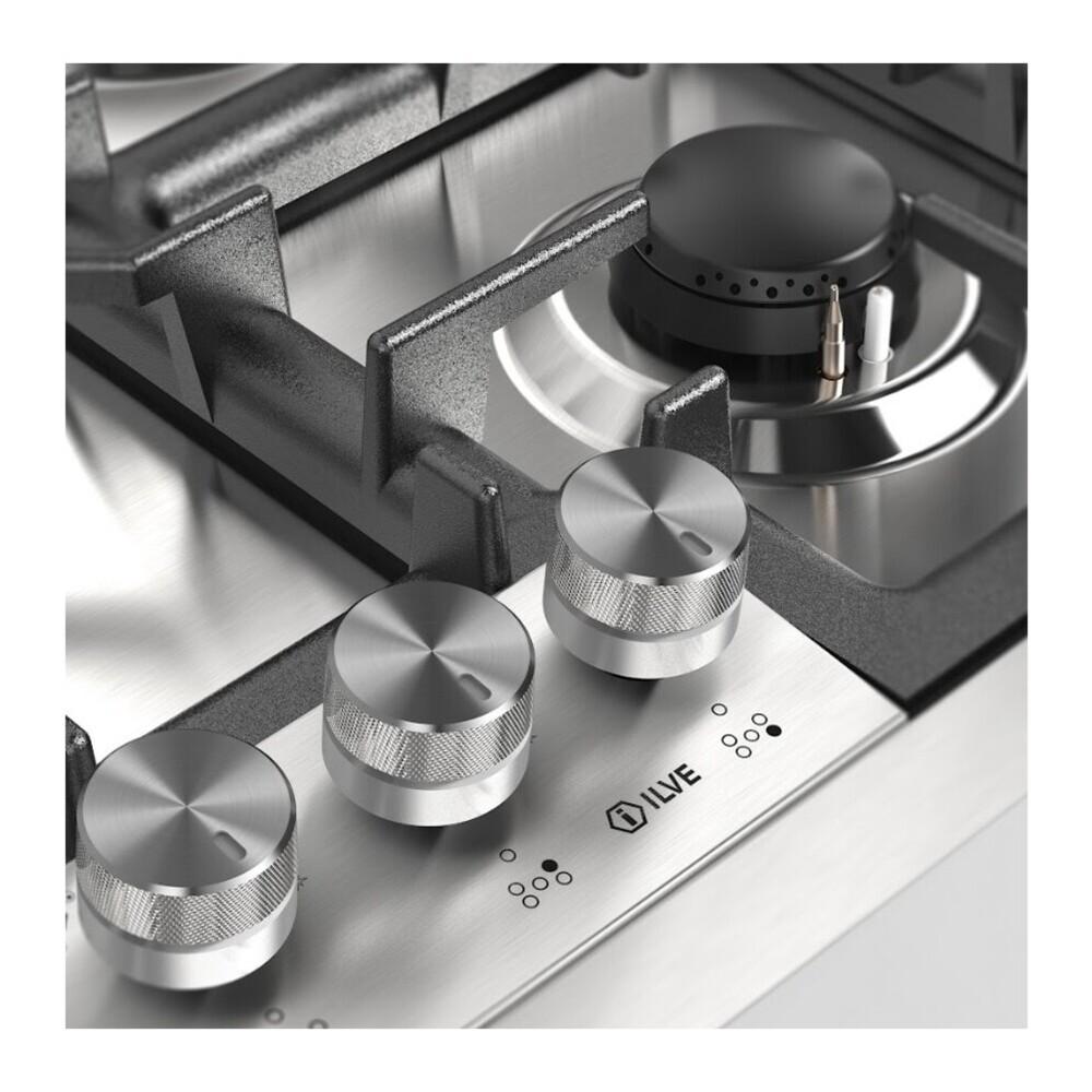 Ilve UHCPT95SSLP Ilve Uhcpt95Sslp Professional Plus Ii 36 Inch Built-In Gas Cooktop With Total Black Brass Burners, In Stainless Steel (5 Sealed Burners, Liquid Propane)