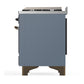 Ilve UM48FNR3BGB Ilve Um48Fnr3Bgb Majestic Iii 48 Inch Dual Fuel Range With 8 Burners And Griddle, Dual Function Burner Up To 25,000 Btu (Natural Gas, Triple Glass Door, Blue Grey, Burnished)