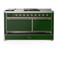 Ilve UM60FSQNR3EGP Ilve Um60Fsqnr3Egp Majestic Iii 60 Inch Dual Fuel Range With 7 Burners, Griddle And French Top, Dual Function Burner With Up To 25,000 Btu (Natural Gas, Solid Door, Emerald Green, Copper)