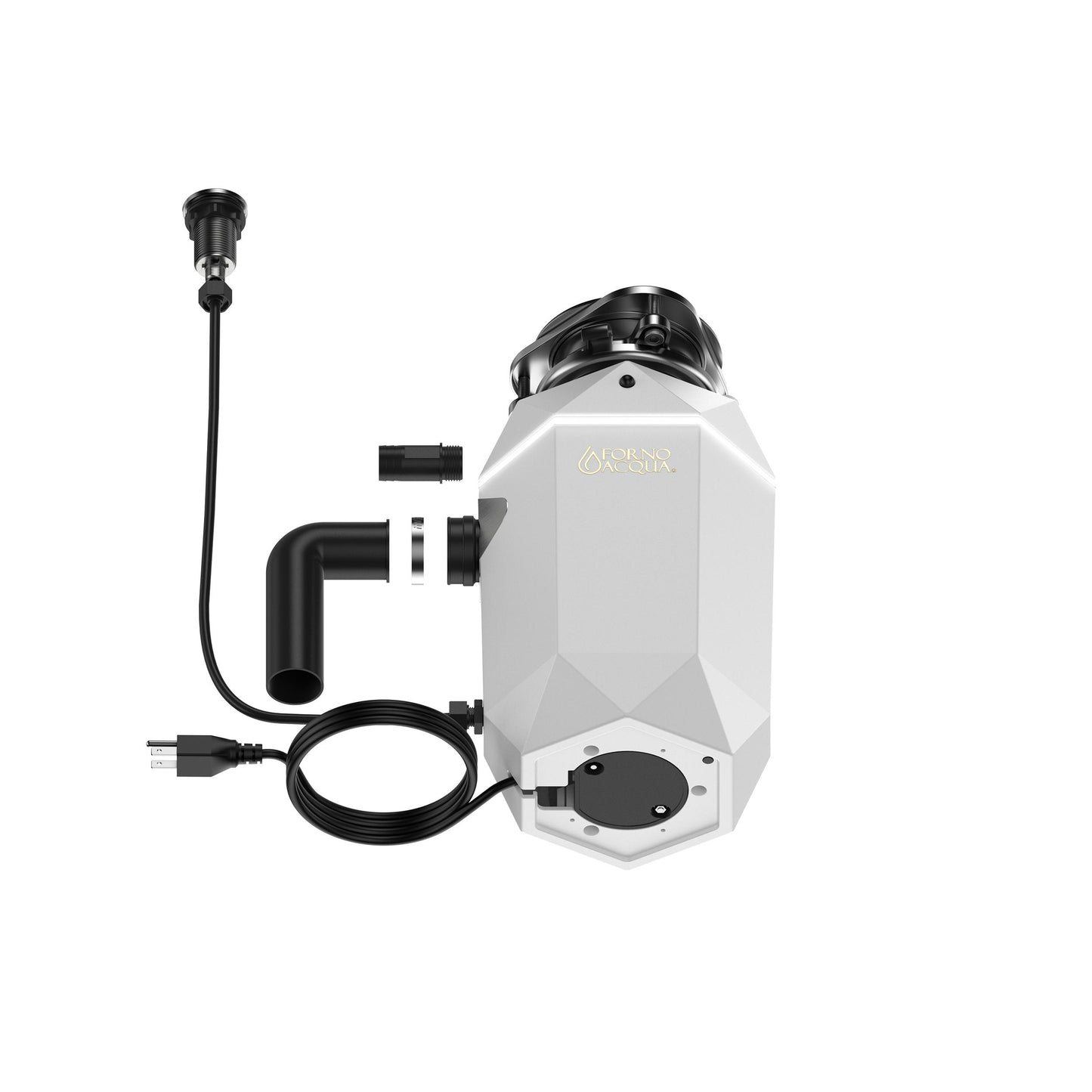 Forno WDD100TA2MS Forno Acqua Brightdiamond Moonstone 1Hp Super Quiet Garbage Disposal Corded With Motion Sensor Cabinet Light & Pre-Wired Air Switch