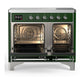 Ilve UMDIB40QNR3EGC Ilve Umdib40Qnr3Egc Majestic Iii 40 Inch Induction Range With 6 Elements, 3.82 Cu. Ft. Total Oven Capacity (Solid Door, Emerald Green, Chrome)