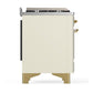 Ilve UM60FSNR3AWG Ilve Um60Fsnr3Awg Majestic Iii 60 Inch Dual Fuel Range With 7 Burners, Griddle And French Top, Dual Function Burner With Up To 25,000 Btu (Natural Gas, Triple Glass Door, Antique White, Brass)