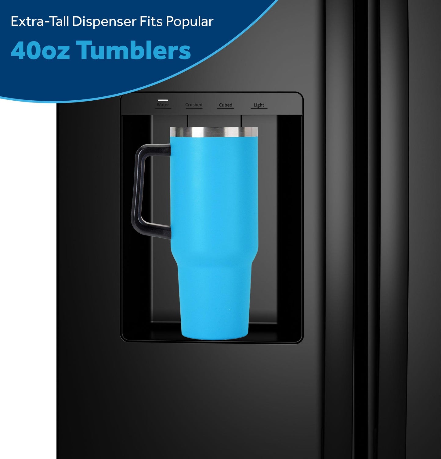 Ge Appliances GSS28NGYBB Ge® 27.9 Cu. Ft. Side-By-Side Refrigerator With Extra Tall Dispenser And In-Door Icemaker