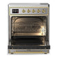 Ilve UMIB30NR3SSG Ilve Umib30Nr3Ssg Majestic Iii 30 Inch Induction Range With 4 Elements, 4 Cu. Ft. Oven Capacity (Triple Glass Door, Stainless Steel, Brass)