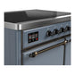 Ilve UMDIB40QNR3BGB Ilve Umdib40Qnr3Bgb Majestic Iii 40 Inch Induction Range With 6 Elements, 3.82 Cu. Ft. Total Oven Capacity (Solid Door, Blue Grey, Burnished)