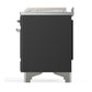 Ilve UM48FSQNR3MGC Ilve Um48Fsqnr3Mgc Majestic Iii 48 Inch Dual Fuel Range With 5 Black Brass Burners, Griddle And French Top, Dual Function Burner Up To 25,000 Btu (Natural Gas, Solid Door, Graphite Matte, Chrome)
