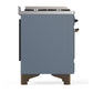 Ilve UM60FNR3BGBLP Ilve Um60Fnr3Bgblp Majestic Iii 60 Inch Dual Fuel Range With 9 Burners And Griddle, Dual Function Burner Up To 25,000 Btu (Liquid Propane, Triple Glass Door, Blue Grey, Burnished)