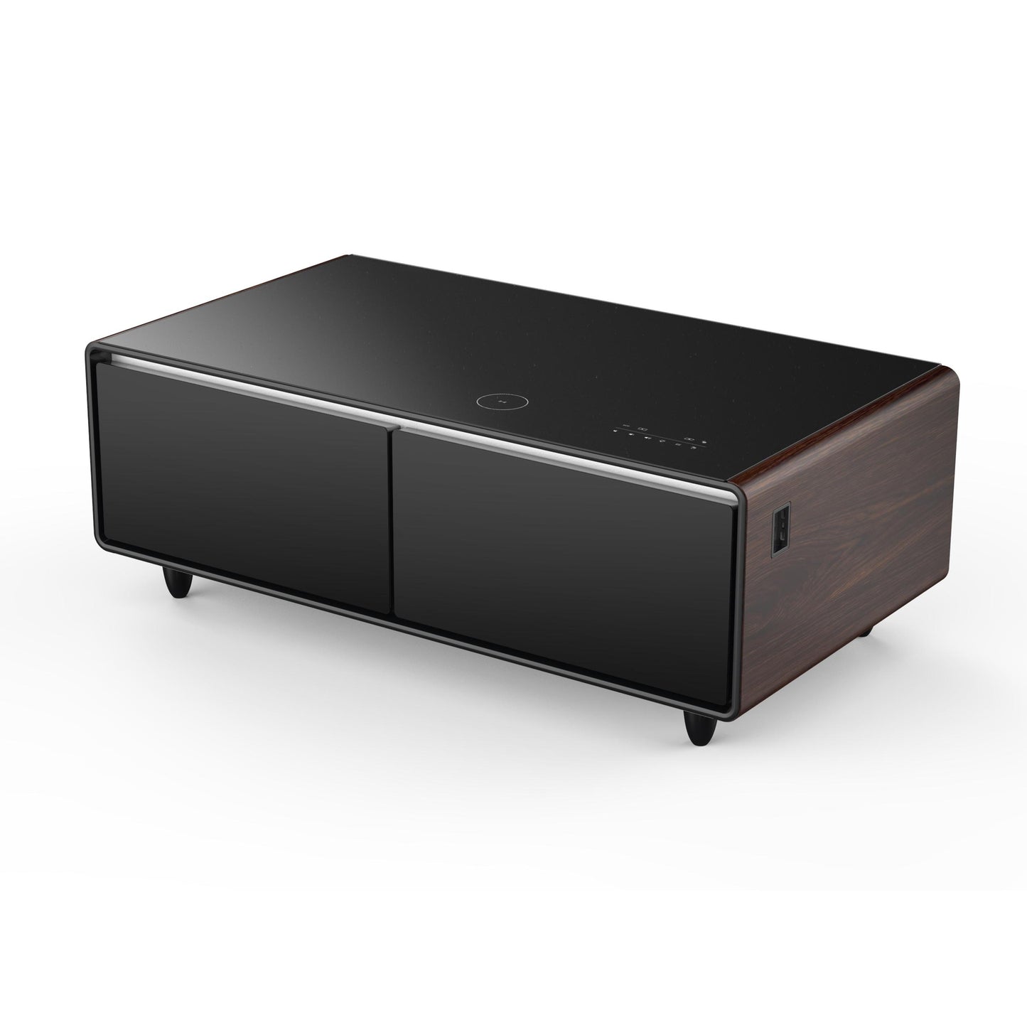 Forno FCTFR700651WD Forno Evoluto Tavolo 51-Inch Smart Coffee Table With Wood-Accent Sides - Dual Cooling Zones, Wireless Charging Pad & Built-In Bluetooth Speakers