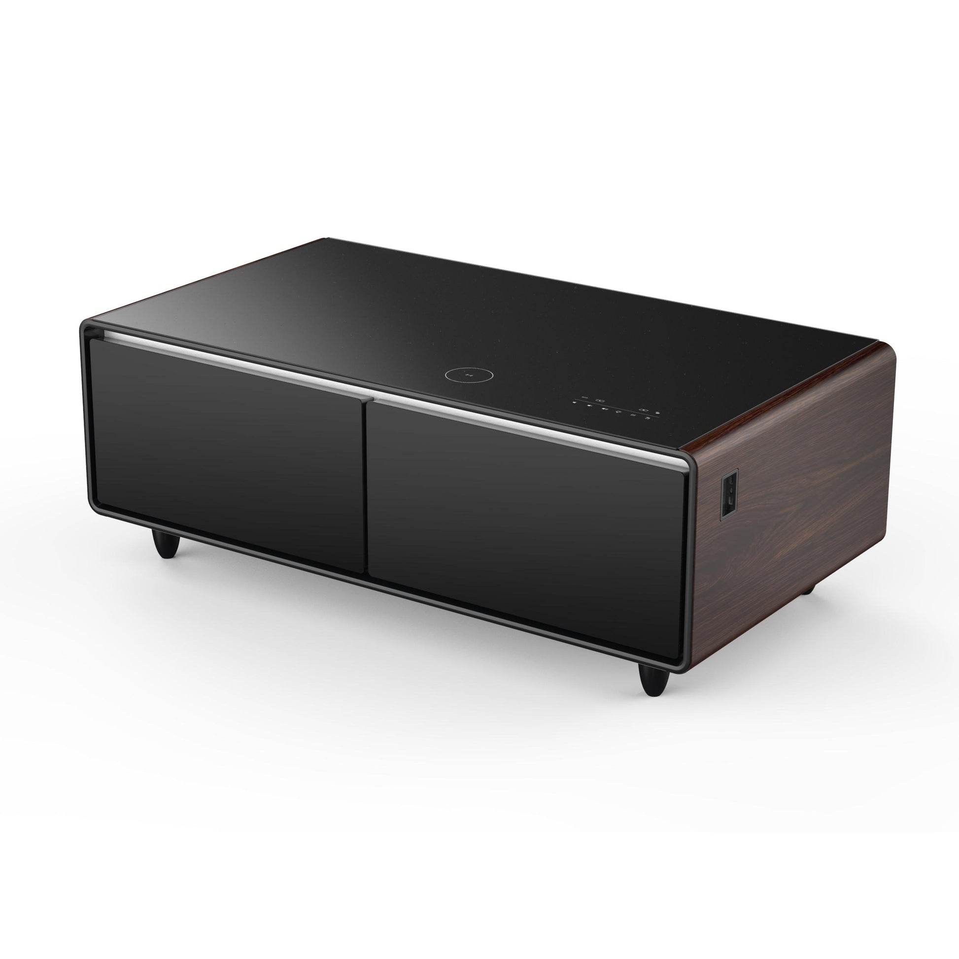 Forno FCTFR700651WD Forno Evoluto Tavolo 51-Inch Smart Coffee Table With Wood-Accent Sides - Dual Cooling Zones, Wireless Charging Pad & Built-In Bluetooth Speakers