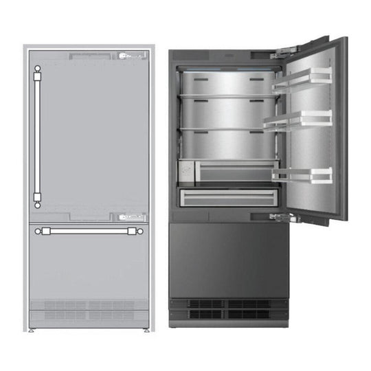 Ilve URBM36SIWPRY Ilve Urbm36Siwpry 36 Inch Built-In Bottom Freezer Refrigerator With 19.8 Cu. Ft. Capacity, Reversible Door, Energy Star, Sabbath Mode