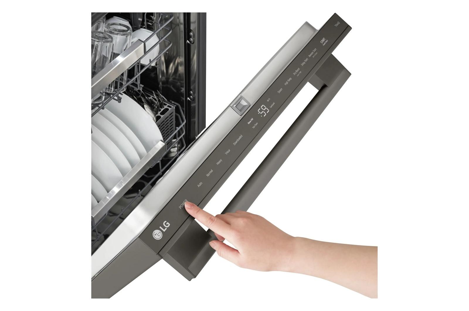 Lg LDNTH753D Smart Flushfit™ Top Control Dishwasher With 1-Hour Wash & Dry, Quadwash® Pro, Truesteam® And Dynamic Heat Dry™ W/Autovent Dry™