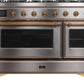 Ilve UM12FDNS3SSG Majestic Ii 48 Inch Dual Fuel Natural Gas Freestanding Range In Stainless Steel With Brass Trim
