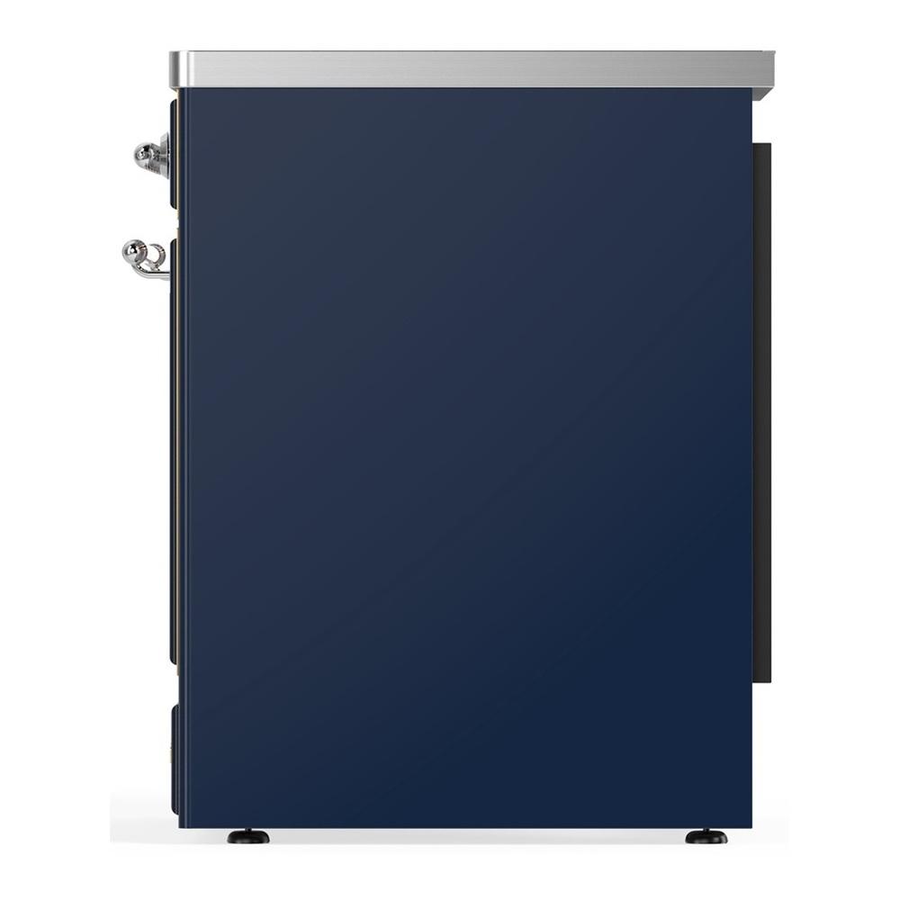 Ilve UMIB30QNR3MBC Ilve Umib30Qnr3Mbc Majestic Iii 30 Inch Induction Range With 4 Elements, 4 Cu. Ft. Oven Capacity (Solid Door, Midnight Blue, Chrome)