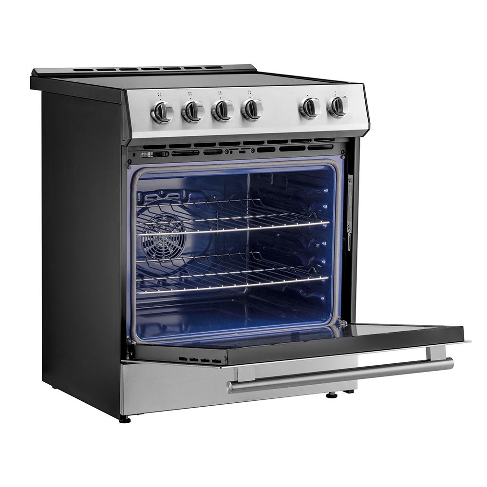 Forno FFSIN098230 Forno Leonardo Espresso 30-Inch Slide-In Stainless Steel Induction Range, Convection Oven, 5 Cooking Zones