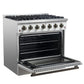 Forno FFSGS624436WHT Forno Galiano 36-Inch Freestanding Gas Range In White With Antique Brass Design, 6 Burners, 83,000 Btu, 5.36 Cu.Ft. Convection Oven