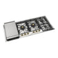 Ilve UHCPT125FNSSGLP Ilve Uhcpt125Fnssglp Nostalgie Ii 48 Inch Built-In Gas Cooktop With Total Black Brass Burners, In Stainless Steel (6 Sealed Burners + Left Griddle, Liquid Propane, Brass)
