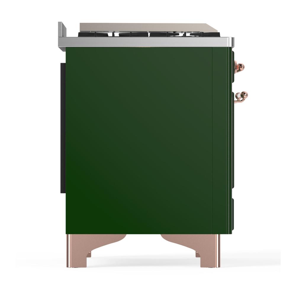 Ilve UMD40FNR3EGP Ilve Umd40Fnr3Egp Majestic Iii 40 Inch Dual Fuel Range With 6 Burners And Griddle, Dual Function Burner Up To 25,000 Btu (Natural Gas, Triple Glass Door, Emerald Green, Copper)