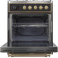 Ilve UM30DNE3BKG Majestic Ii 30 Inch Dual Fuel Natural Gas Freestanding Range In Glossy Black With Brass Trim