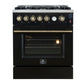 Forno FFSGS627430BLK Giovanni 30-Inch Gas Range Black & Antique Brass Design, 5 Burners 67,000 Btu, 4.32 Cu.Ft. Convection Oven