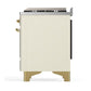 Ilve UM60FSQNR3AWGLP Ilve Um60Fsqnr3Awglp Majestic Iii 60 Inch Dual Fuel Range With 7 Burners, Griddle And French Top, Dual Function Burner With Up To 25,000 Btu (Liquid Propane, Solid Door, Antique White, Brass)