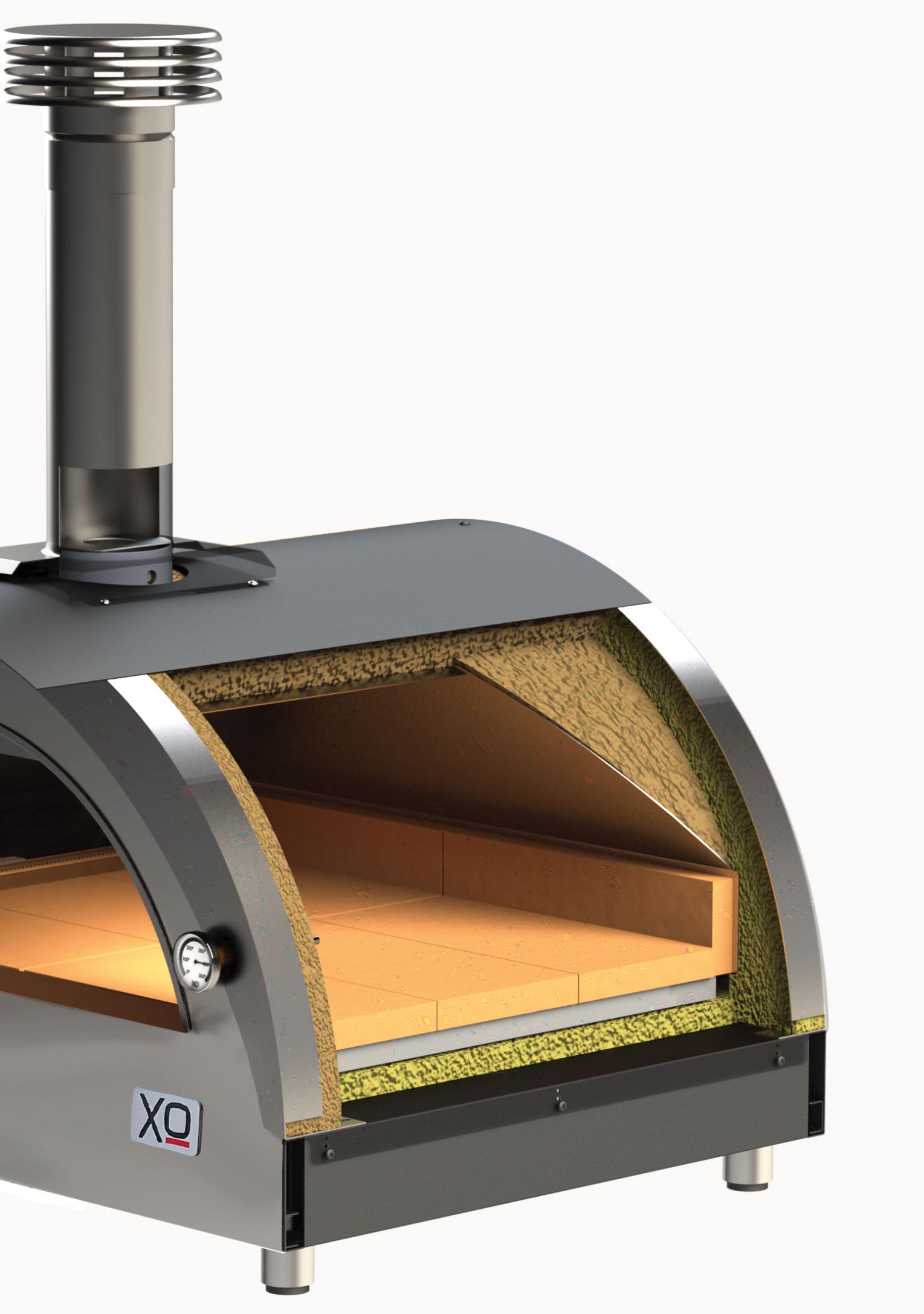 Xo Appliance XOPIZZA1HCAN Countertop Hybrid Gas & Wood Oven In Black