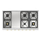 Ilve UHCP48FNSSGLP Ilve Uhcp48Fnssglp Nostalgie Ii 48 Inch Built-In Gas Rangetop With Griddle, In Stainless Steel (Liquid Propane, Brass)