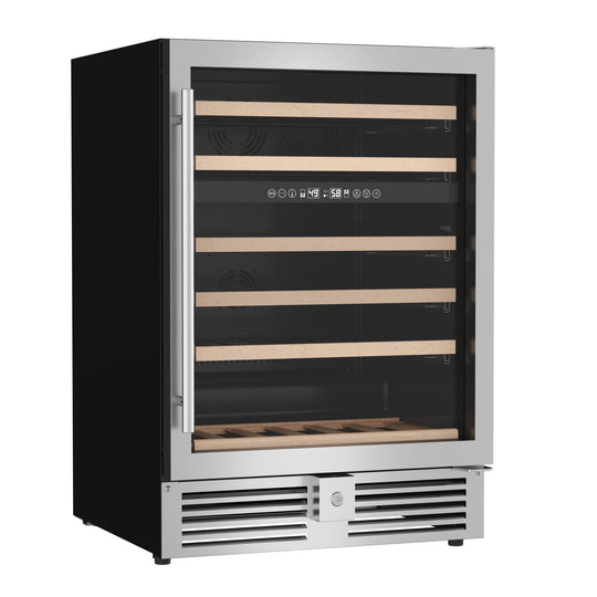 Avanti WCR496DS1 Avanti Dual-Zone Wine Cooler, 49 Bottle Capacity, In Stainless Steel With Wood Accent Shelving (Wcr496Ds)