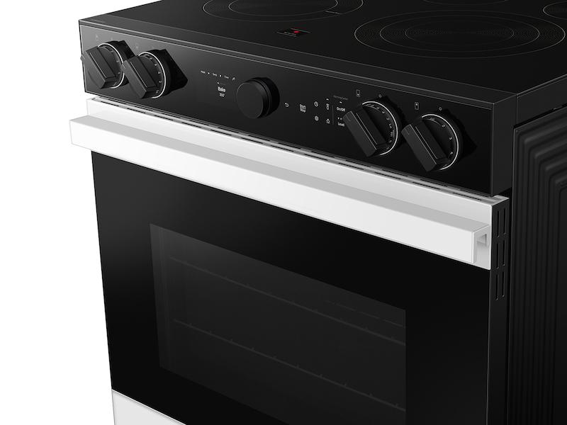 Samsung NSE6DB870012 Bespoke 6.3 Cu. Ft. Smart Slide-In Electric Range With Smart Oven Camera & Illuminated Precision Knobs In White Glass