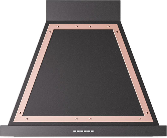 Ilve UANB30BKP Ilve Uanb30Bkp Nostalgie 30" Hood In Glossy Black With Copper Trim