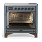 Ilve UMIB36NR3BGB Ilve Umib36Nr3Bgb Majestic Iii 36 Inch Induction Range With 6 Elements, 3.5 Cu. Ft. Total Oven Capacity (Triple Glass Door, Blue Grey, Burnished)