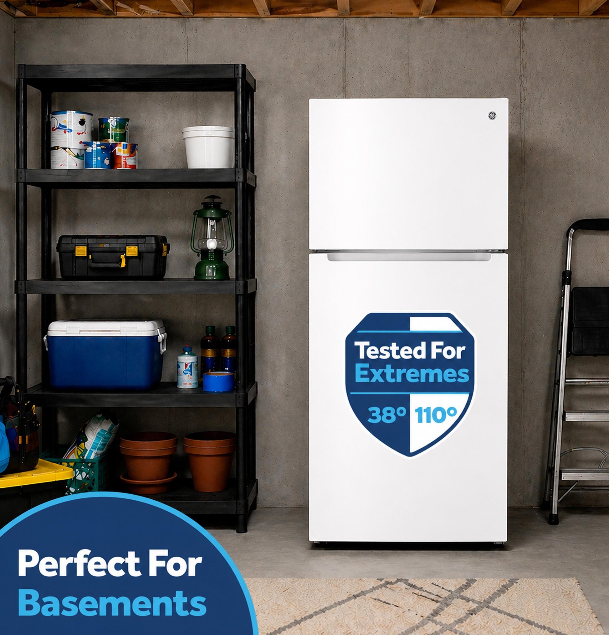 Ge Appliances GPS19KGZWW Ge 19 Cu. Ft. Garage Ready Top-Freezer Refrigerator