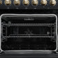 Forno FFSEL601148BLK Forno Paolo 48 Inch Freestanding Electric Range In Black With Antique Brass, 6.7 Cu.Ft, True Convection Oven, Energy Efficient