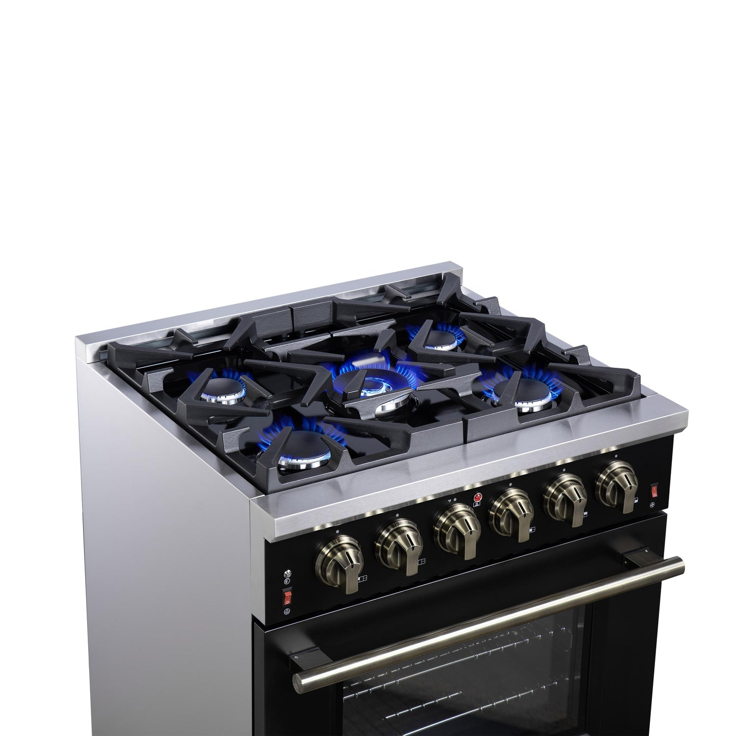 Forno FFSGS623930BLK Forno Massimo 30-Inch Black Freestanding Gas Range, 5 Burners, True Convection Oven