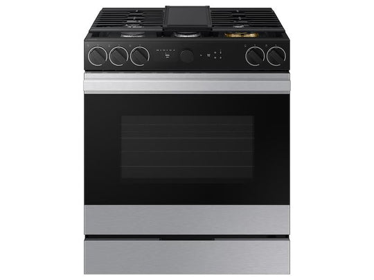 Samsung NSG6DG8700SR Bespoke 6.0 Cu. Ft. Smart Slide-In Gas Range With Smart Oven Camera & Illuminated Precision Knobs In Stainless Steel