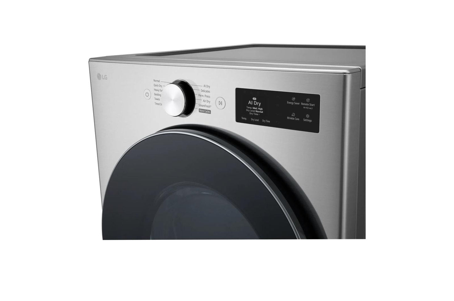 Lg DLGX5801V 7.4 Cu. Ft. Ultra Large Capacity Smart Front Load Dryer With Turbosteam®, Built-In Intelligence And Hybrid Electronic Controls With Lcd Display