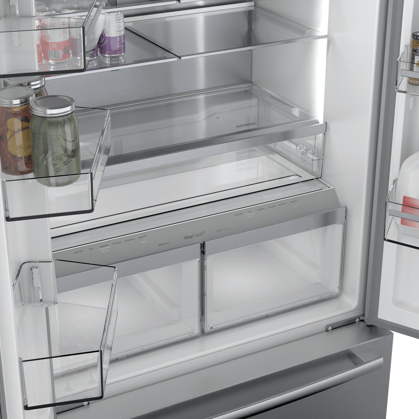 Bosch B36CT84SNS 800 Series, French Door Bottom Freezer, Multi Door, 36'', Brushed Steel (With Anti-Fingerprint)