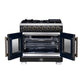 Forno FFSGS638736BLK Forno Capriasca 36 Inch Freestanding French Door Dual Fuel Range In Black With Antique Brass Accessories, 6 Burners, True Convection Oven