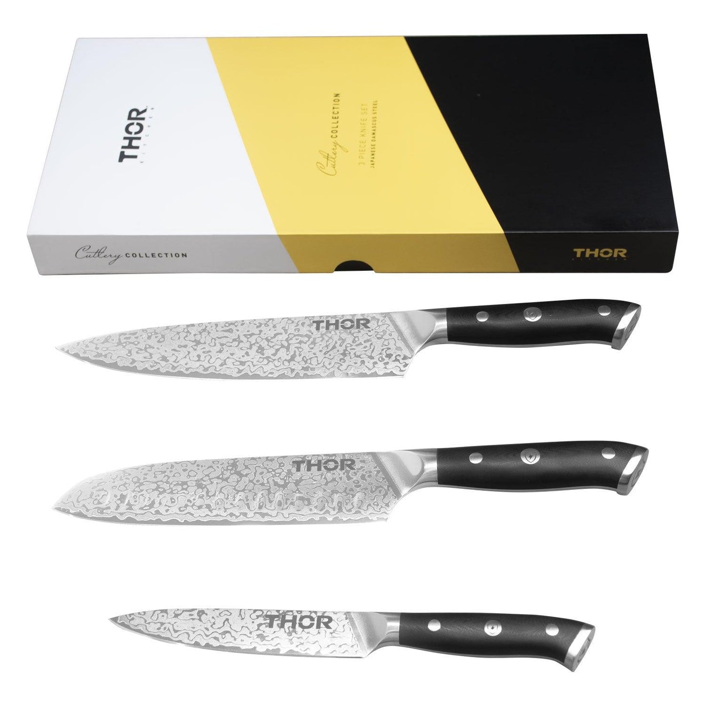Thor Kitchen DS0301P 3-Piece Damascus Knife Set
