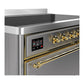 Ilve UMIB48QNR3SSG Ilve Umib48Qnr3Ssg Majestic Iii 48 Inch Induction Range With 6 Elements, 5.02 Cu. Ft. Total Oven Capacity (Solid Door, Stainless Steel, Brass)
